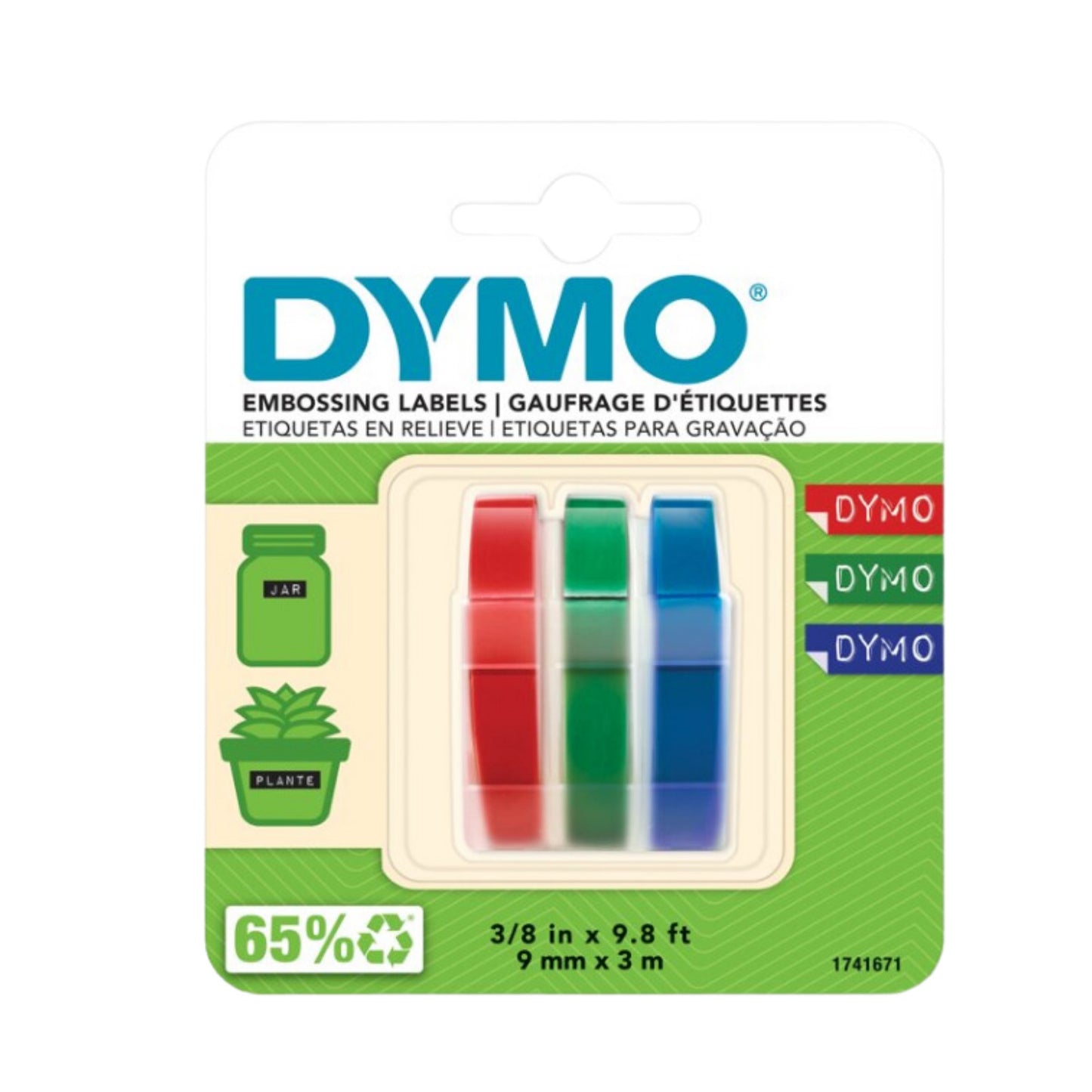 REFIL FITA VINILICA COLORIDA DYMO 3D C/3 FITAS MODELO ORGANIZER
