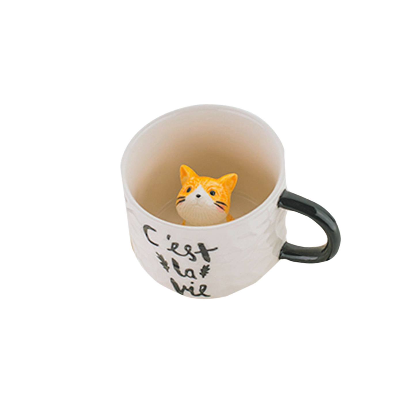 XÍCARA DE GATINHO AMARELO PORCELANA