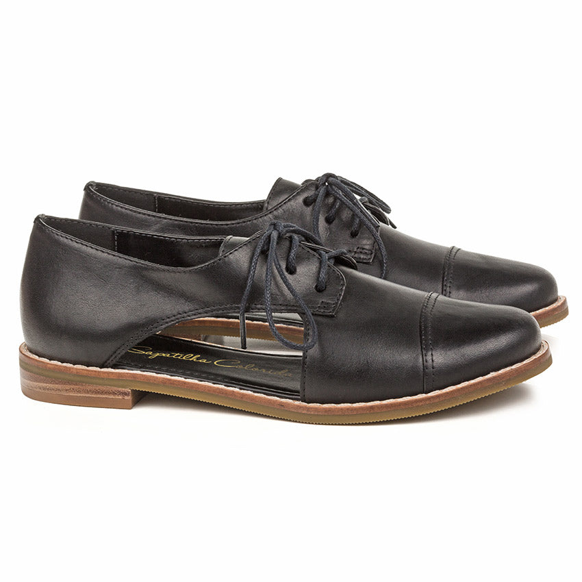 [PRÉ-VENDA] CUT OUT OXFORD COURO PRETO